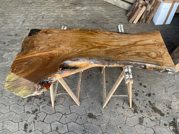 Waschtischplatte Karagach Ulme Bohle Couchtisch Massiv Epoxidharztisch